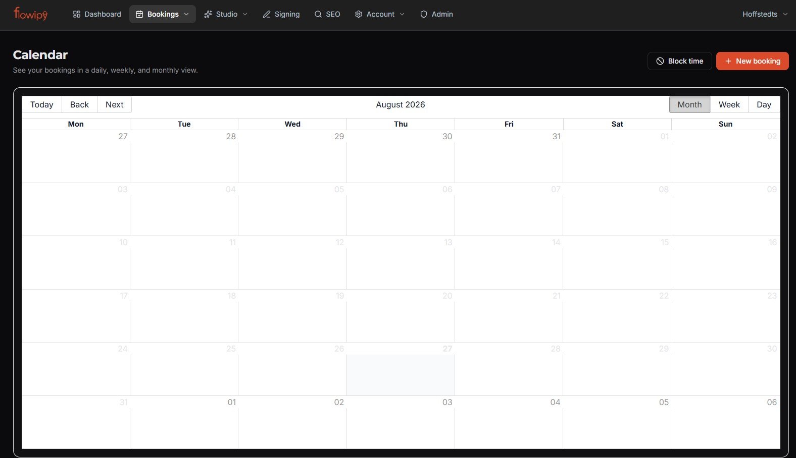Flowipy Booking